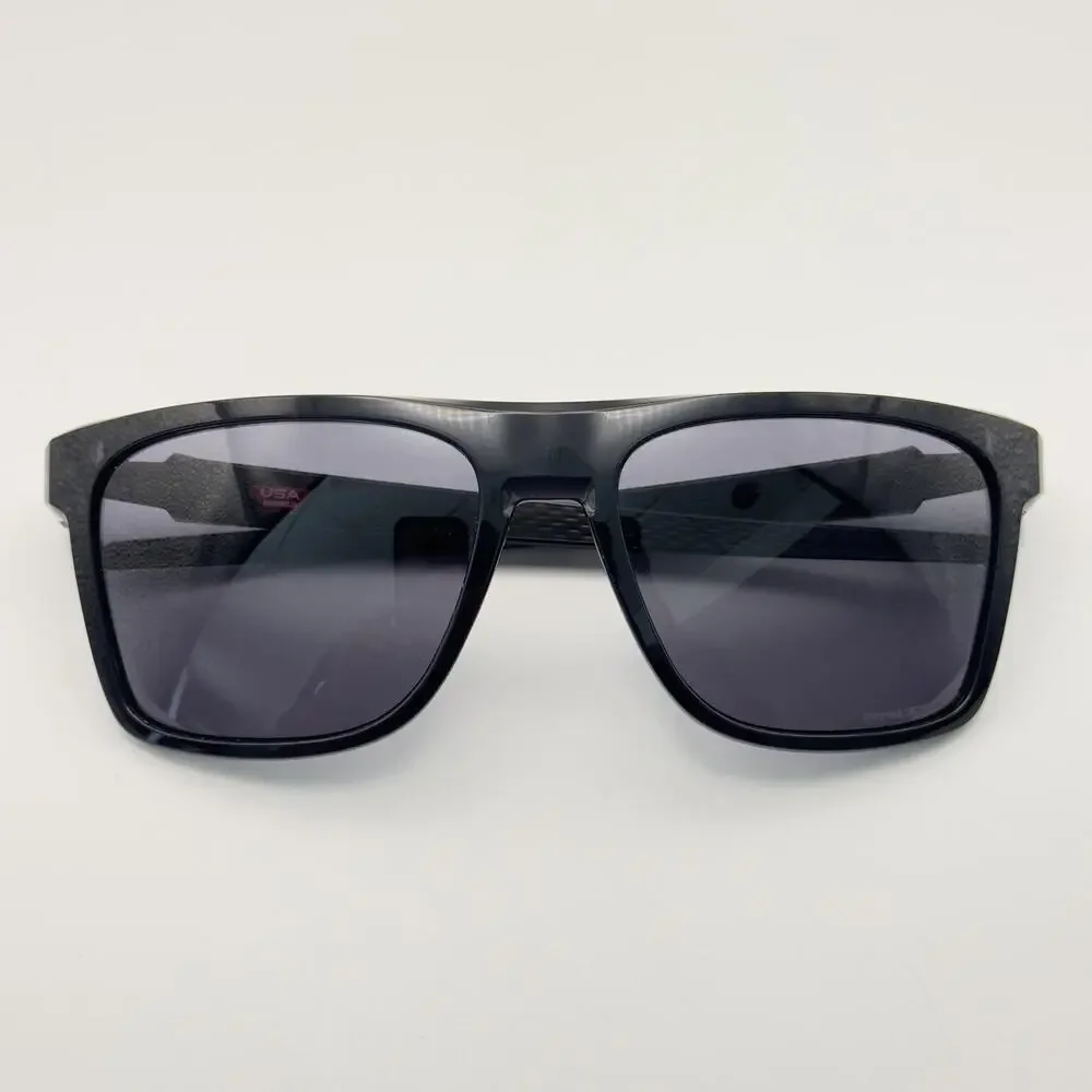 Oakley Sunglasses LEFFINGWELL OO9100-0157 Black Square Frame Prizm Grey Lens NEW